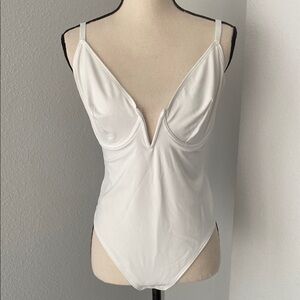 Popilush Shapewear Deep V-Neck Low Back Sculpting Thong Bodysuit